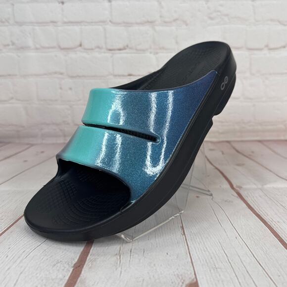 Oofos Ooah Luxe Atlantis Slides Sandals Mens Size 9/Women’s Size 11 - Picture 3 of 10